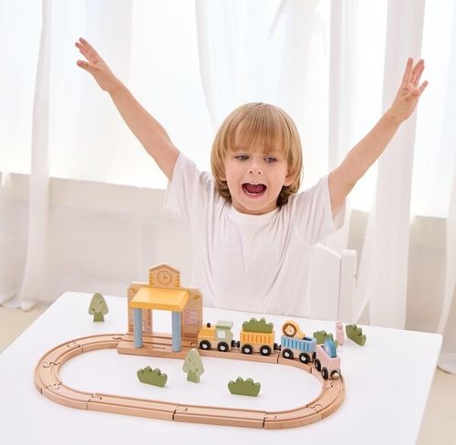 סט רכבת עץ 30 חלקים - חיות