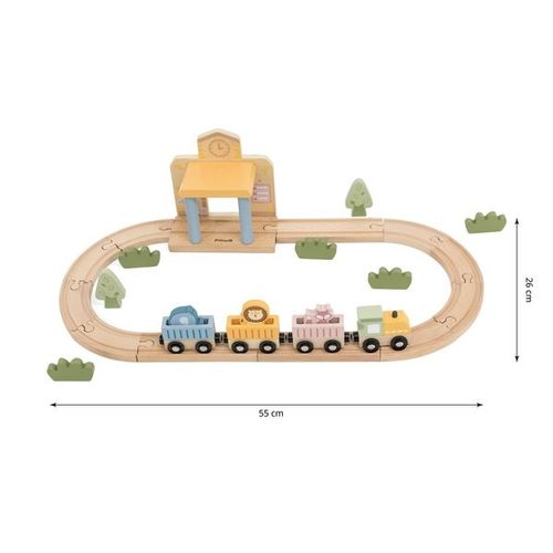 סט רכבת עץ 30 חלקים - חיות