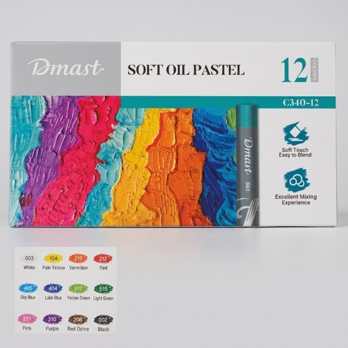 סט 12 פסטל שמן רך- Dmast Oil Pastels
