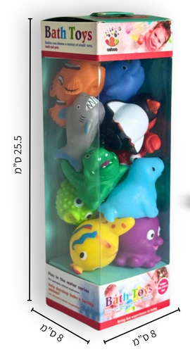 12 חיות גומי צבעוניות לאמבט