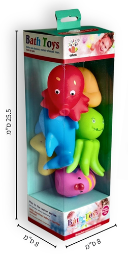 6 חיות גומי צבעוניות לאמבט