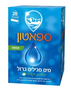 ספאטון | מים המכילים ברזל בטעם תפוח | 28 אריזות אישיות | תוסף ברזל 100% טבעי |