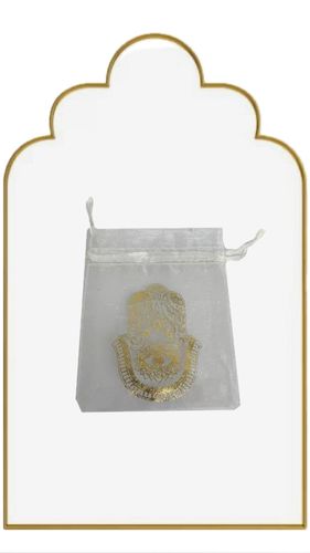 חבילת 10 שקיות 10*8 אורגנזה חמסה זהב