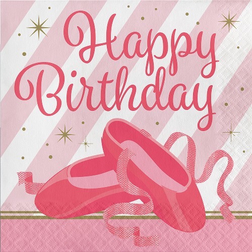 מפיות לאנץ Happy Birthday  בלרינה 16 יח'