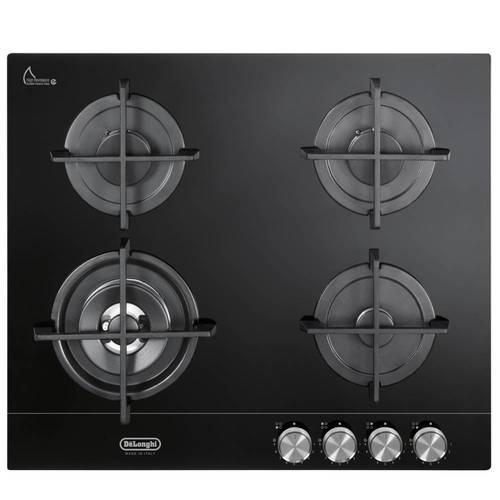 כיריים גז Delonghi DGH4160GN זכוכית שחורה