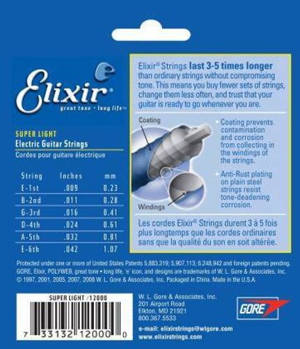סט מיתרים לחשמלית ELIXIR POLYWEB 12000 09-42
