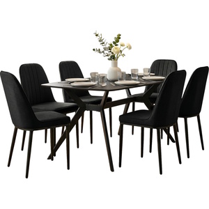 פינת אוכל מעוצבת כולל שולחן קרמיקה ו-4 כסאות Tudo Design