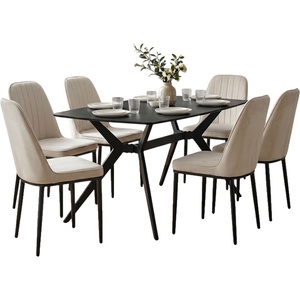 פינת אוכל מעוצבת כולל שולחן קרמיקה ו-4 כסאות Tudo Design