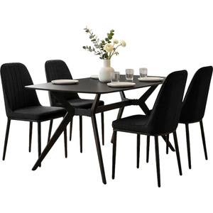 פינת אוכל מעוצבת כולל שולחן קרמיקה ו-4 כסאות Tudo Design