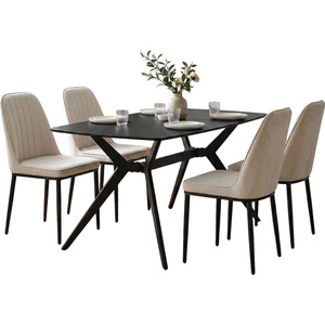 פינת אוכל מעוצבת כולל שולחן קרמיקה ו-4 כסאות Tudo Design