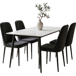 פינת אוכל מעוצבת כולל שולחן קרמיקה ו-4 כסאות Tudo Design