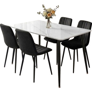 פינת אוכל מעוצבת כולל שולחן קרמיקה ו-4 כסאות Tudo Design