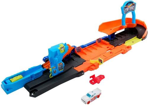 2 ב-1! מוסך פעלולים ותחנת תדלוק אנכי - הוט ווילס