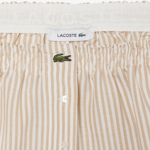מכנס LACOSTE מידות XXS-S לנשים בדוגמת פסים בז'
