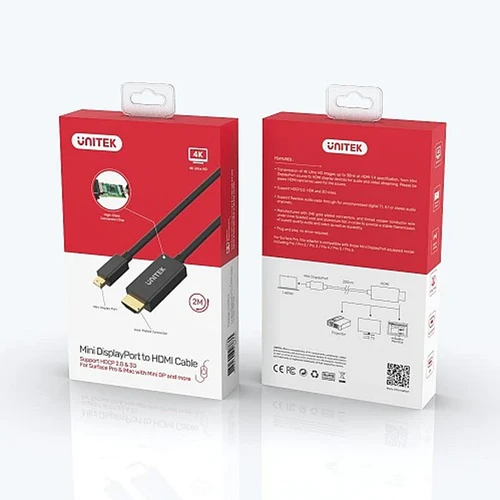 כבל מיני DP ל HDMI 4K 2M יוניטק V1152A