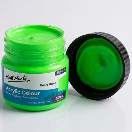 צבע אקריליק פלורוסנט איכותי 100 מל 1114 Mont Marte -Fluoro green