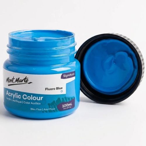 צבע אקריליק פלורסנט איכותי 100 מל 1115 Mont Marte -Fluor blue