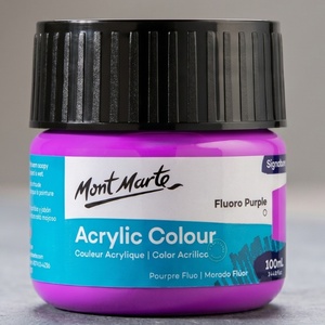 צבע אקריליק פלורסנט איכותי 100 מל 1113 Mont Marte -Fluoro purple