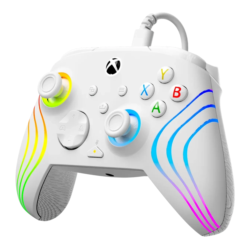 בקר חוטי לגיימינג Turtle Beach Afterglow Wave תאורת RGB – תואם Xbox ו‑PC לבן