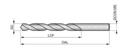 מקדח מקביל 9.80 MM 87.00 133.00 HSS דגם a1009.8