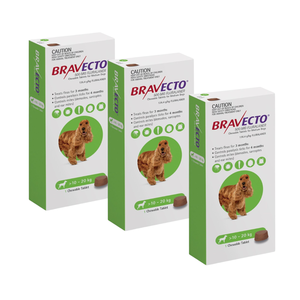 שלישייה ברבקטו כדור נגד פרעושים וקרציות 10-20 BRAVECTO תוקף 09/27
