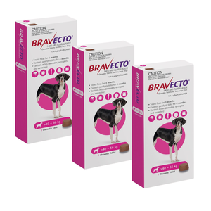 שלישייה ברבקטו כדור נגד פרעושים וקרציות 40-56 BRAVECTO תוקף 10/27