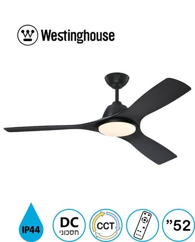 מאוורר תקרה שחור מט WESTINGHOUSE  JESSICA  IP44 