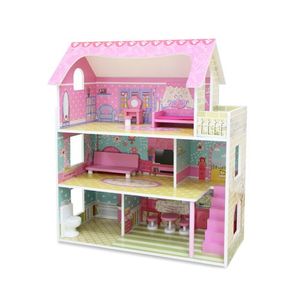 בית בובות מאובזר וילה 3 קומות Dollhouse Mension TX1055E במבינו קינג
