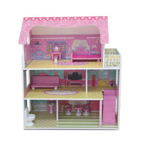 בית בובות מאובזר וילה 3 קומות Dollhouse Mension TX1055E במבינו קינג