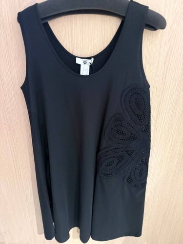 Maxi top with crochet detail - BLACK