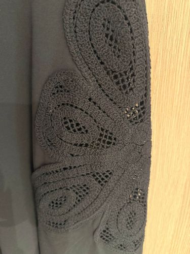 Maxi top with crochet detail - BLACK