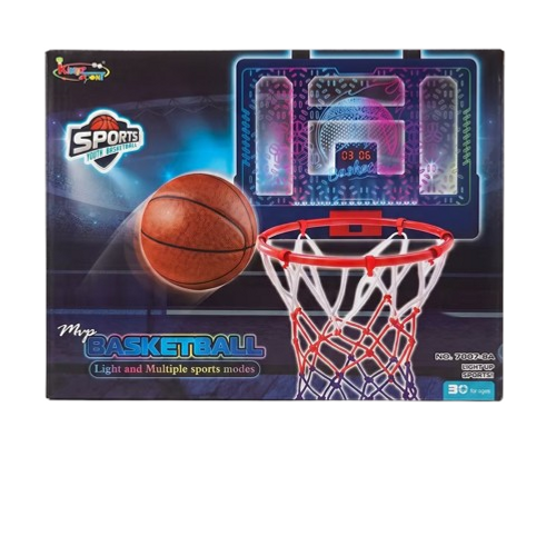לוח סל אלקטרוני לילדים MVP Basketball באריזה עם תאורת LED וניקוד דיגיטלי