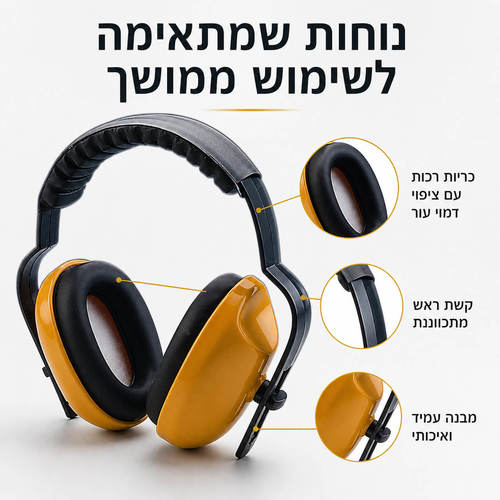 אוזניות תקניות רצועת ראש רכה - דגם 106