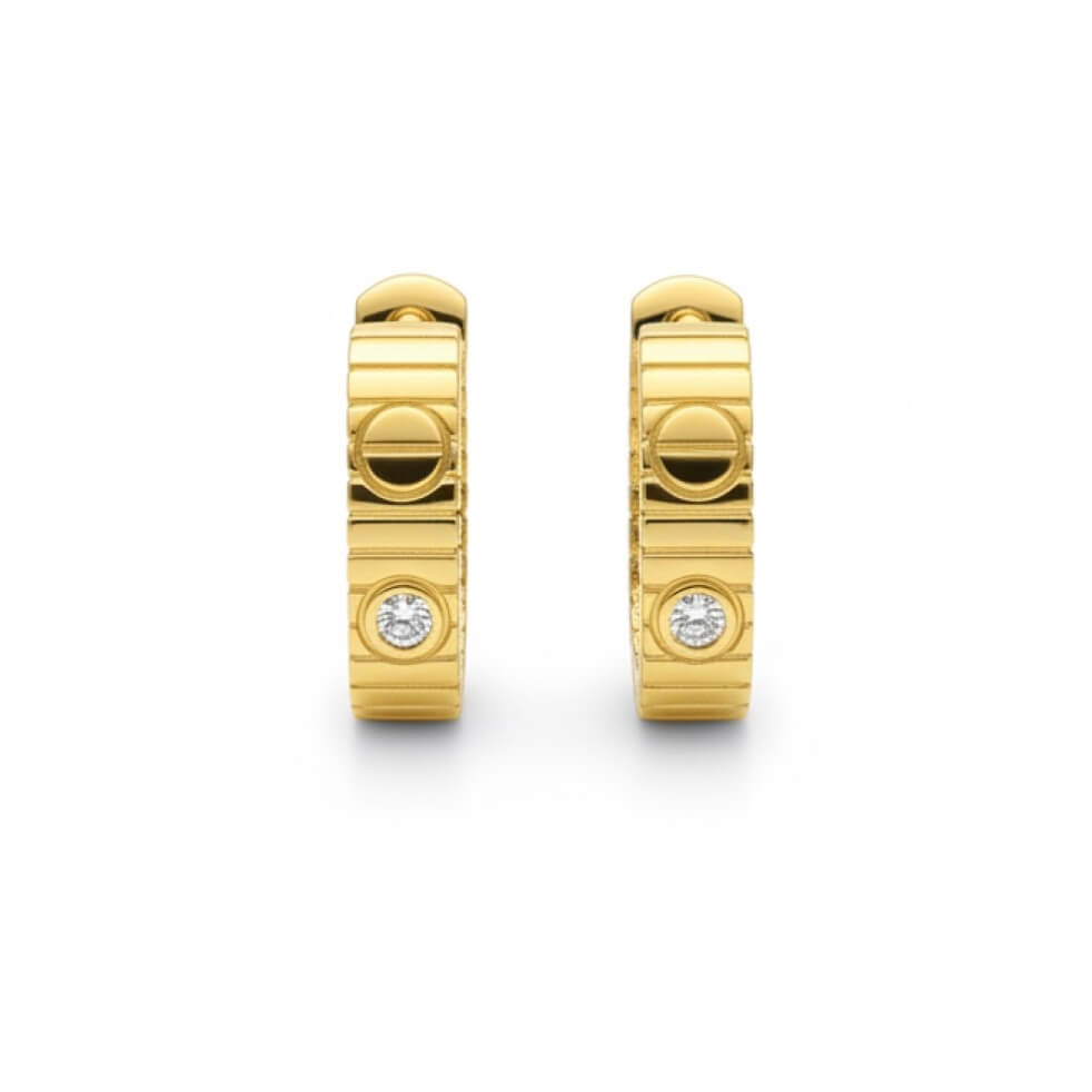 עגילי אובל "ICON" זהב 14K