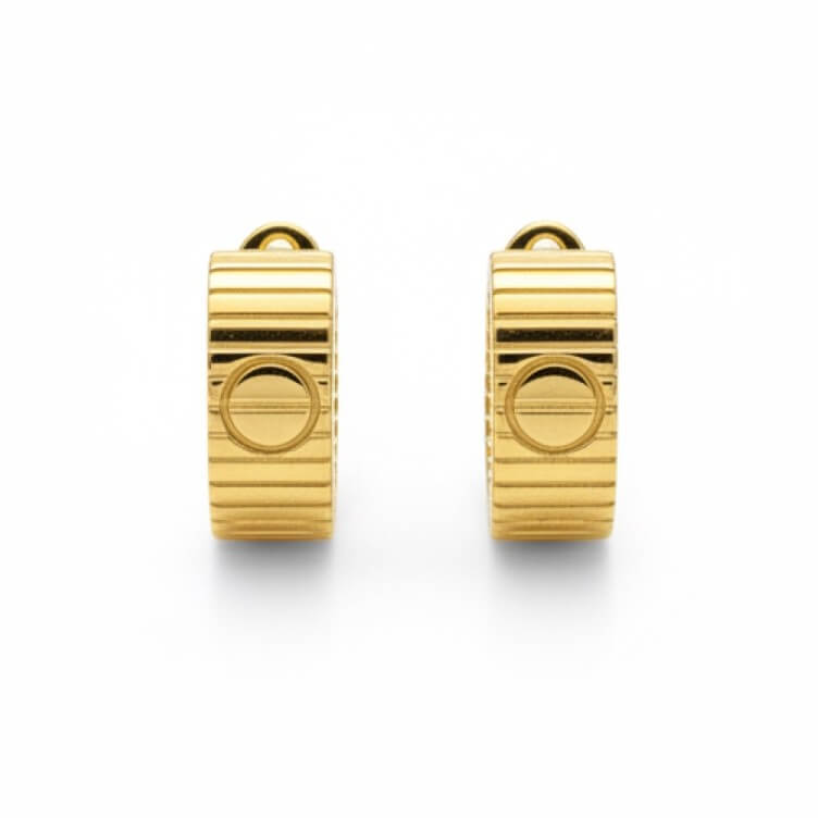 עגילי אובל "ICON" זהב 14K
