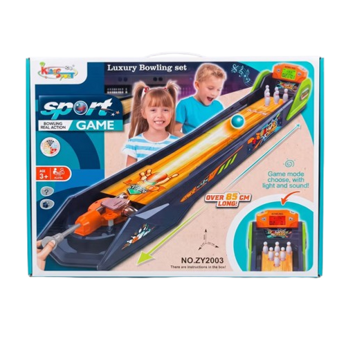 משחק באולינג אלקטרוני שולחני לילדים 85 ס״מ עם אורות וצלילים באריזה קדמית
