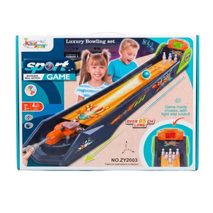 משחק באולינג אלקטרוני שולחני לילדים 85 ס״מ עם אורות, צלילים ולוח תוצאות