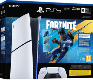 קונסולה לבנה Playstation 5 Slim 825GB Digital + קוד הורדה Fortnite Flowering Chaos