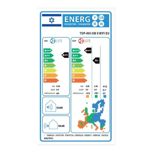 מזגן עילי Tornado TOP-INV-350X WIFI EU 23543BTU
