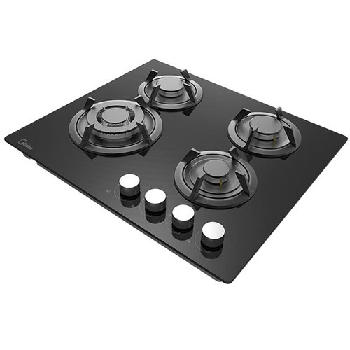 כיריים גז 4 להבות בגימור זכוכית שחורה MIDEA דגם 60GH503B