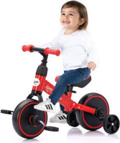 אופני איזון וגלגלי עזר + פדלים 3 ב 1 - ורוד