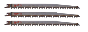 מארז 3 להבי מסור חרב Milwaukee 48001077 לעץ וגיזום - 240 מ"מ