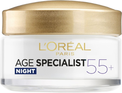 Loreal Age Specialist 55+ Night Cream 50ML לוריאל אייג ספיישליסט קרם לילה 55+