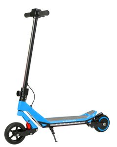 קורקינט חשמלי פרימיום 24V לילדים עם בולמי זעזועים, תאורה ומד תאורה/מהירות דיגיטאלי - כחול