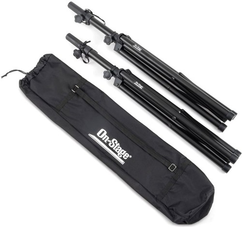 זוית נוספת on stage ssp7900 dual speaker stands with carrying bag