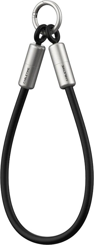 כבל סנכרון וטעינה מחזיק מפתחות בחיבור USB-C לחיבור Cable Time USB-C באורך 0.3 מטר - צבע שחור