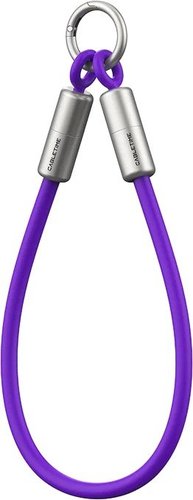 כבל סנכרון וטעינה מחזיק מפתחות בחיבור USB-C לחיבור Cable Time USB-C באורך 0.3 מטר - צבע סגול