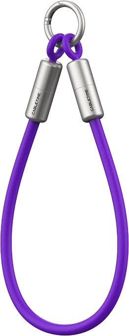 כבל סנכרון וטעינה מחזיק מפתחות בחיבור USB-C לחיבור Cable Time USB-C באורך 0.3 מטר - צבע סגול