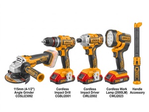 סט 5 חלקים מקצועי INGCO 20V – סדרת ה-Brushless העוצמתית