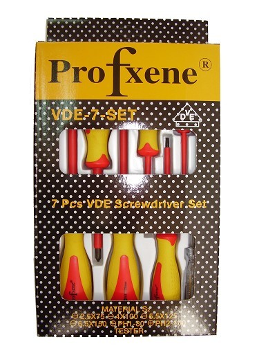 סט מברגים מבודדים שטוח/פיליפס + טסטר Profxene